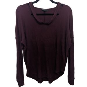 Express Burgundy Cut Out Oversized Sweater XS